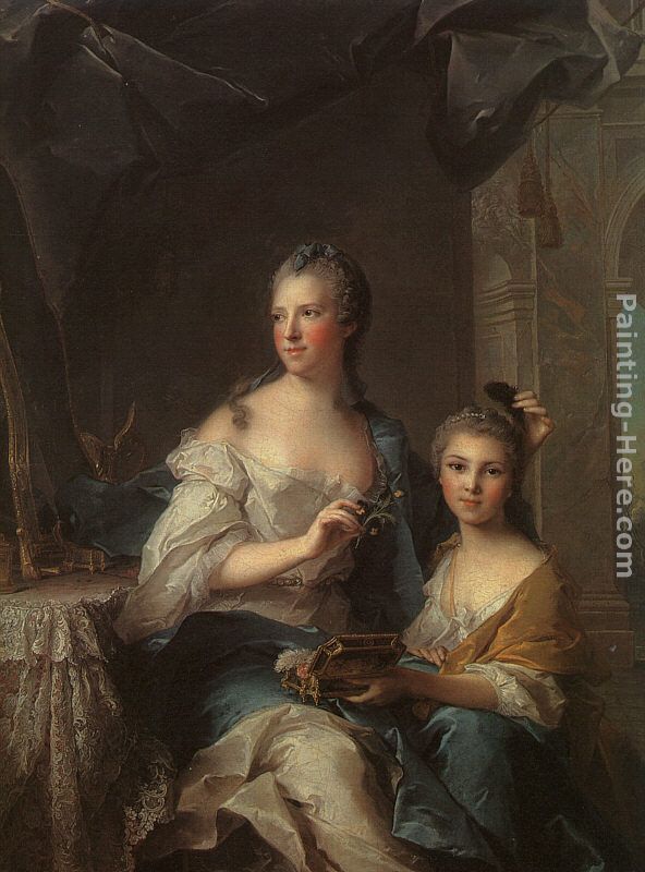 Madame Marsollier and her Daughter painting - Jean Marc Nattier Madame Marsollier and her Daughter art painting